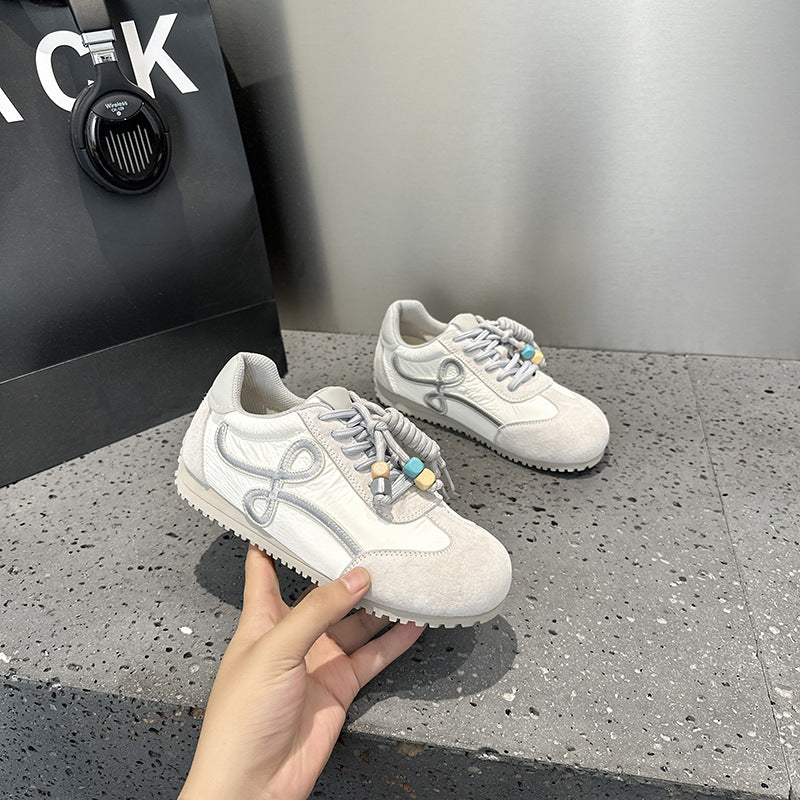 Chunky Platform Leather Sneakers Women Fall Fashion Korean Style Student Casual White Shoes