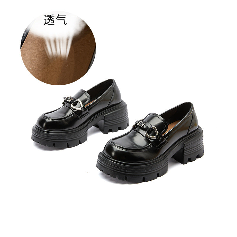 Foam Bottom Sheepskin Pad Small Leather Shoes Women's Autumn New British Style Loafers Casual Versatile Retro Slip-on