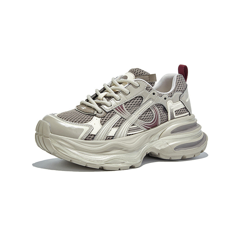 Suction Film Sole Sneakers Women's Autumn New Platform Running Sneakers Versatile Casual Height-increasing Lace-up