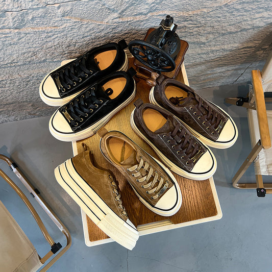 Leather little white shoes women's autumn new retro comfortable board thick soles increase height casual not tired feet sneakers