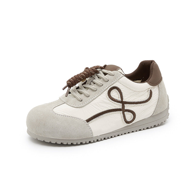 Chunky Platform Leather Sneakers Women Fall Fashion Korean Style Student Casual White Shoes