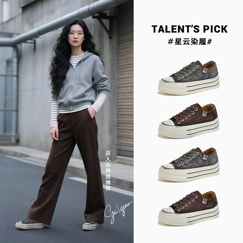 Retro Polished Leather Little White Shoes Autumn New Casual Women's Versatile Commuting Not Tired Feet Sneakers Lace-up