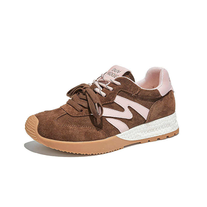 Leather Sneakers Women's Autumn New Platform German Training Shoes Casual Outdoor Forrest Gump Versatile Lace-up