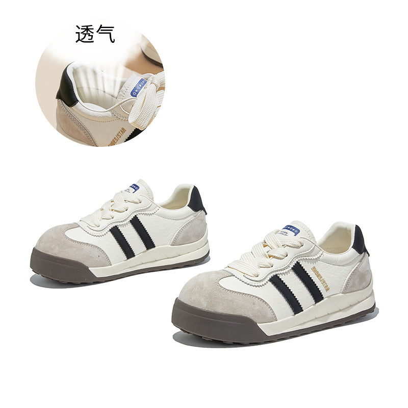 Leather Forrest Gump Shoes Women's Autumn New Thick-soled Heightening Sports Casual Commuting Versatile Training Sneakers