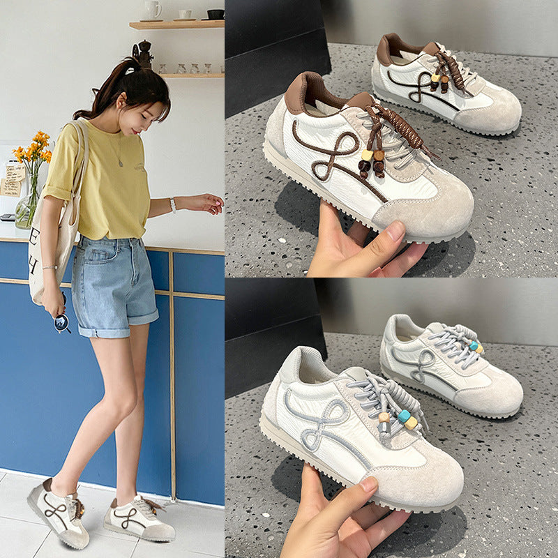 Chunky Platform Leather Sneakers Women Fall Fashion Korean Style Student Casual White Shoes
