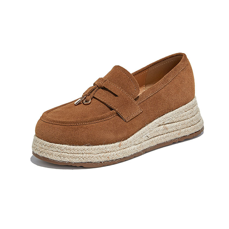 Foam Sole Leather Little White Shoes Autumn New One-pedal Loafers Woven Casual Versatile Women's Shoes