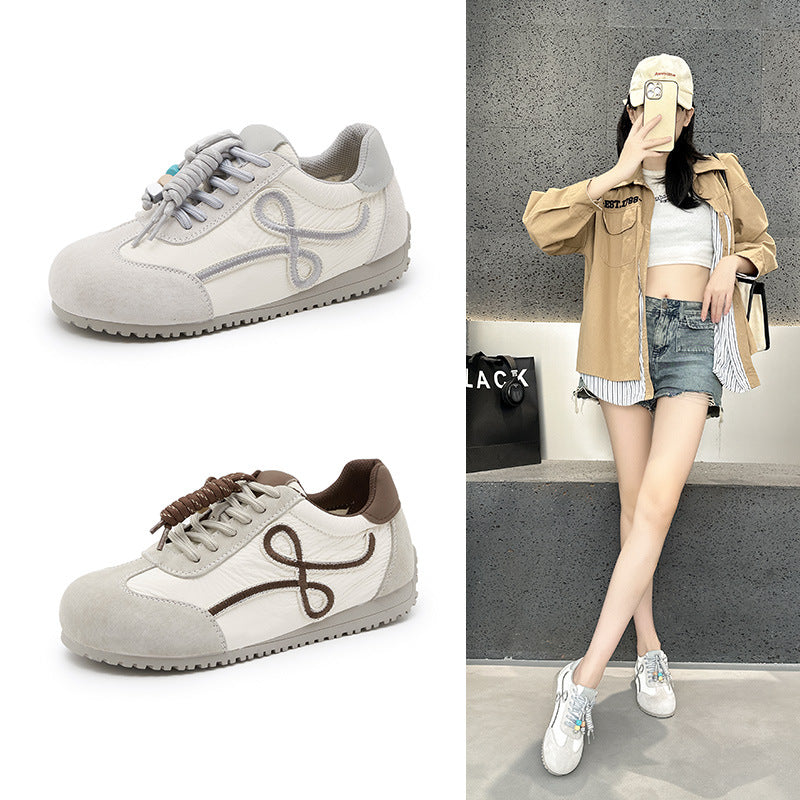 Chunky Platform Leather Sneakers Women Fall Fashion Korean Style Student Casual White Shoes